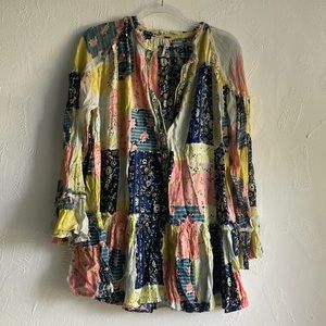 Free people mini shirtdress buttons all the way up